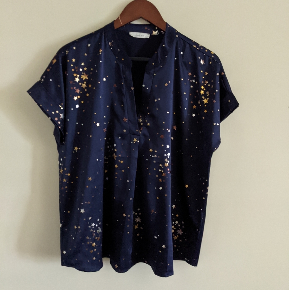 Navy Starry night Top - Picture 1 of 7